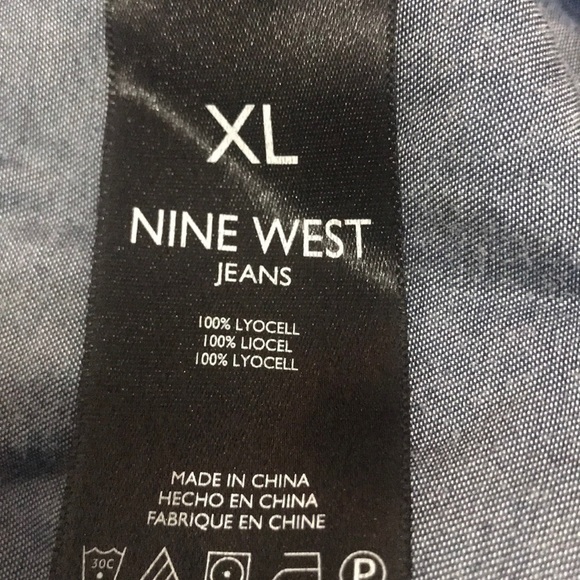 NWT nine west blue jean top XL - Picture 6 of 6